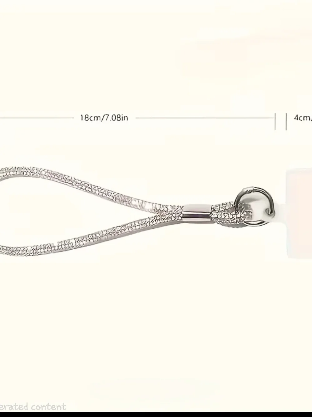 Silver Crystal Lanyard/wristlet with Sparkling Pendant For Cell Phone